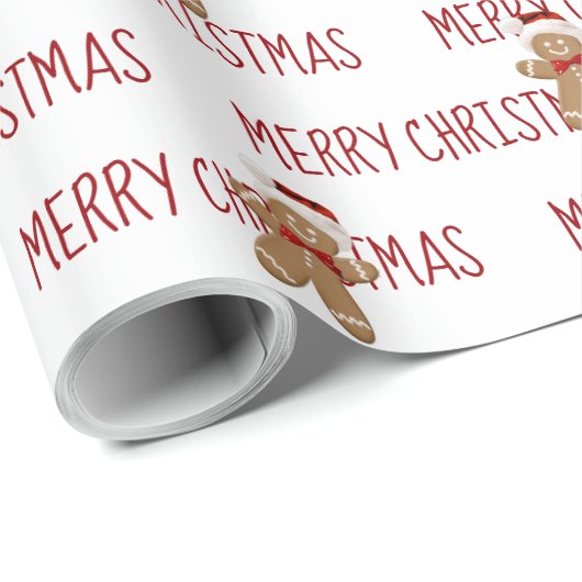 VROLIJKE KERSTTEKST MET Gingerbread Mannen Cadeaupapier (Rol Hoek)
