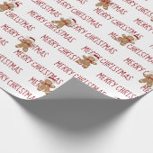 VROLIJKE KERSTTEKST MET Gingerbread Mannen Cadeaupapier (Hoek)