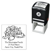 Vrolijke kersttekst met wervelingen  zelfinktende stempel (In situ)