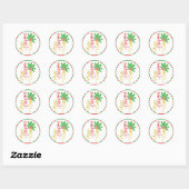 vrolijke kersttekst Mistletoe Clipart Xmas Ronde Sticker (Vel)