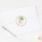vrolijke kersttekst Mistletoe Clipart Xmas Ronde Sticker (Envelop)