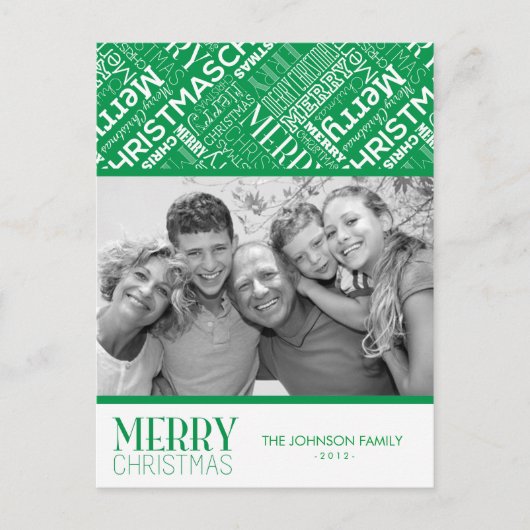 Vrolijke Kersttekst Ontwerp Fotokaart Feestdagenkaart (Voorkant)