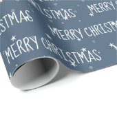 VROLIJKE KERSTTEKST op sterren Cadeaupapier (Rol Hoek)