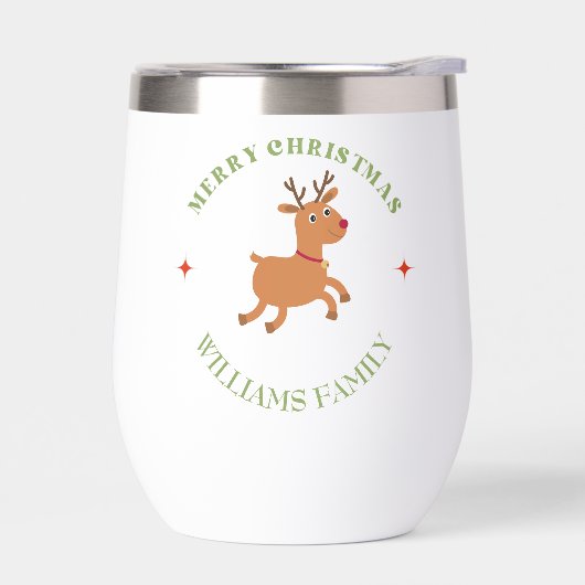 Vrolijke kersttekst rendier wit (Links)