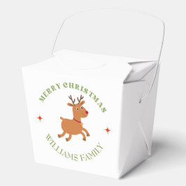 Vrolijke kersttekst rendier wit bedankdoosjes
