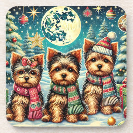  vrolijke kerstterriër Yorskhire Yorkie Bier Onderzetter