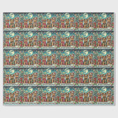  vrolijke kerstterriër Yorskhire Yorkie Cadeaupapier (Vlak)