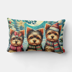 vrolijke kerstterriër Yorskhire Yorkie Kussen
