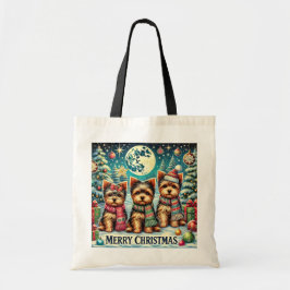  vrolijke kerstterriër Yorskhire Yorkie Tote Bag