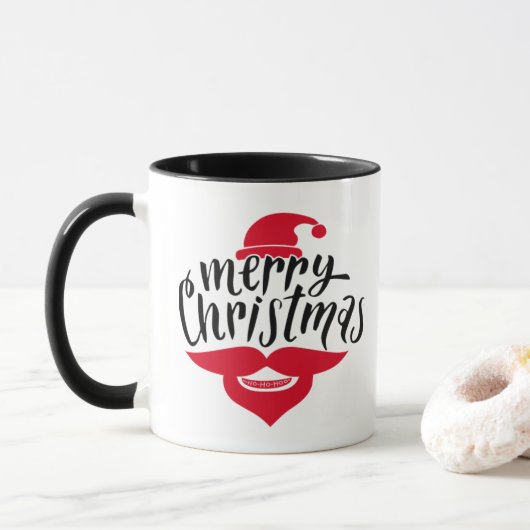 Vrolijke kerstthee en -koffie mok (Met donut)