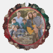 Vrolijke kersttinten van Groenen en Reds Sjabloon Ornament Kaart (Achterkant)