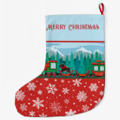 Vrolijke kersttrein en Scotty Dog Grote Kerstsok (Achterkant)