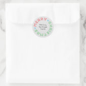 Vrolijke kersttypografie Holiday Wreath Ronde Sticker (Tas)