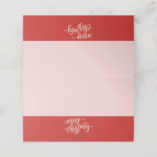 Vrolijke kersttypografie in het rood | Vakantie Plaatskaartje (Buitenkant ongevouwen)