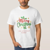 Vrolijke kersttypografie Modern Family Matching T-shirt (Voorkant)