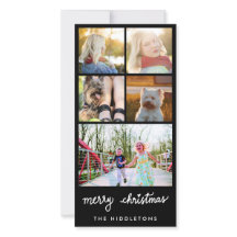 Vrolijke Kersttypografie Vijf Fotocollage