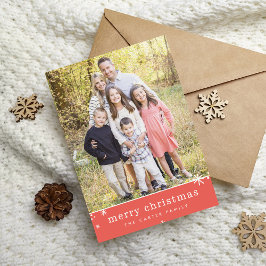 VROLIJKE KERSTVAKANTIE eenvoudige feestelijke spar Feestdagenkaart