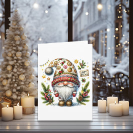 Vrolijke Kerstvakantie Kabouter Feestdagen Kaart