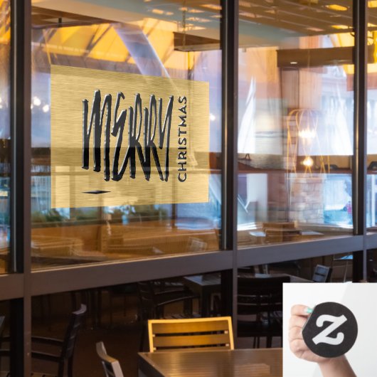 Vrolijke Kerstvakantie Moderne Typografie Raamsticker (Restaurant Raam)
