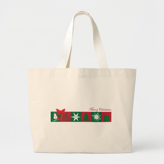 Vrolijke kerstverlichting grote tote bag (Voorkant)