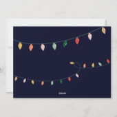 Vrolijke Kerstverlichting Midnight Blue Foto Feestdagenkaart (Achterkant)