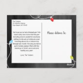 Vrolijke Kerstverlichting op Chalkboard fotocollag Briefkaart (Achterkant)