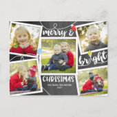 Vrolijke Kerstverlichting op Chalkboard fotocollag Briefkaart (Voorkant)