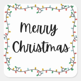 Vrolijke kerstverlichting Sticker