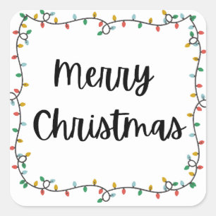 Vrolijke kerstverlichting Sticker