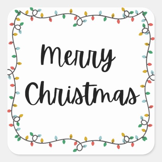Vrolijke kerstverlichting Sticker (Voorkant)