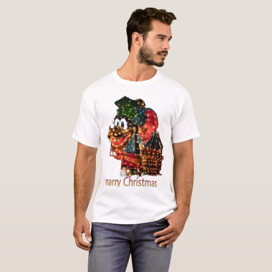 Vrolijke kerstverlichting t-shirt (Voorkant volledig)