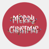Vrolijke Kerstverlichting Vakantie Envelop Sticker (Voorkant)