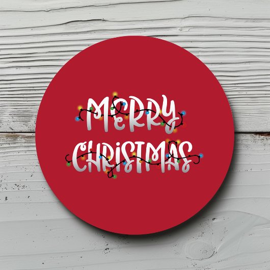 Vrolijke Kerstverlichting Vakantie Envelop Sticker