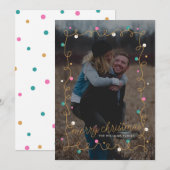 Vrolijke Kerstverlichting Vakantie Fotokaarten Feestdagenkaart (Voorkant / Achterkant)