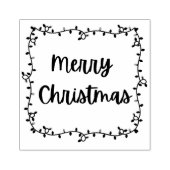Vrolijke kerstverlichting Wood Art Stamp Rubberstempel (Afrduk)