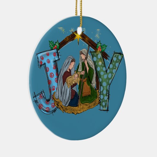 Vrolijke kerstversiering keramisch ornament (Rechts)