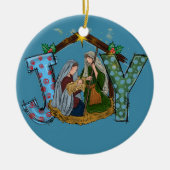 Vrolijke kerstversiering keramisch ornament (Voorkant)