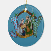 Vrolijke kerstversiering keramisch ornament (Links)