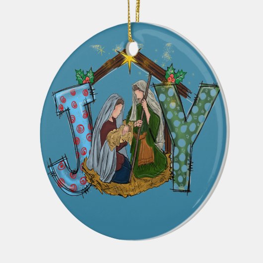 Vrolijke kerstversiering keramisch ornament (Links)