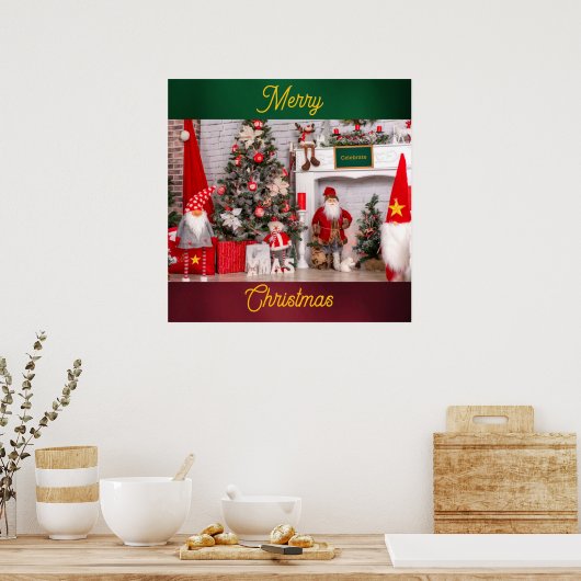 Vrolijke kerstversiering poster (Keuken)
