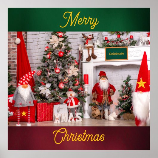 Vrolijke kerstversiering poster (Voorkant)