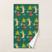 Vrolijke kerstversieringen bad handdoek (Handdoek)