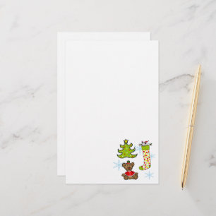 Vrolijke kerstversieringen briefpapier