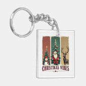 Vrolijke kerstvibes alleen Kerstmis Sleutelhanger (Voorkant Links)
