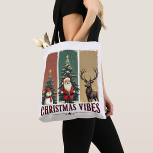 Vrolijke kerstvibes alleen Kerstmis Tote Bag