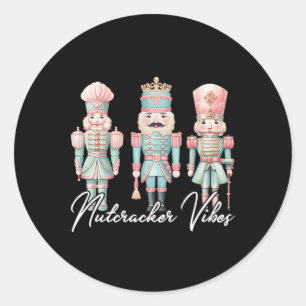 Vrolijke kerstvibes Notenkraker Ballet Vrede Kerst Ronde Sticker
