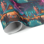 Vrolijke kerstviering in de winter cadeaupapier (Rol Hoek)