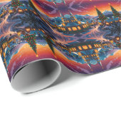 Vrolijke kerstviering in de winter cadeaupapier (Rol Hoek)