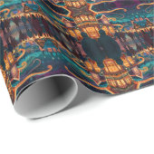 Vrolijke kerstviering in de winter cadeaupapier (Rol Hoek)