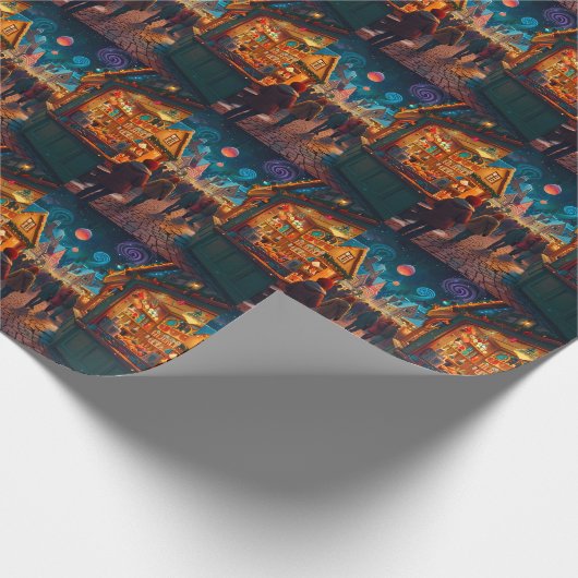 Vrolijke kerstviering in de winter cadeaupapier (Hoek)